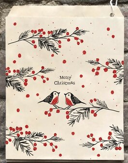 East of India zakje Christmas Robins