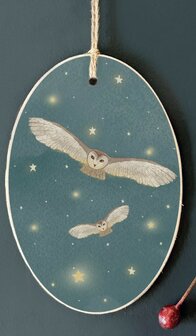 East of India starry night tag owl