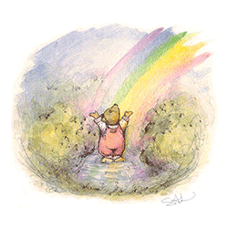 Kaart Standing in a Rainbow