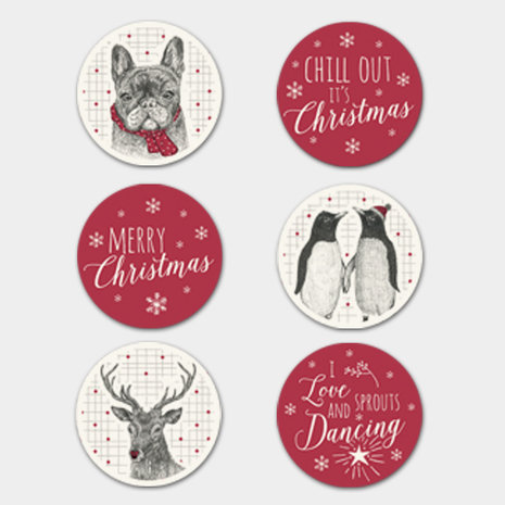 Stickervel 'Christmas animals'
