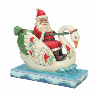 Jim Shore Santa riding swan