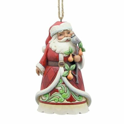 Jim Shore Santa with partridge( hanging ornament)