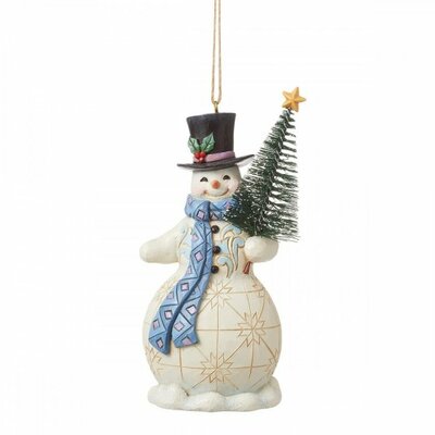 Jim Shore Snowman with sisal tree (Hanging Ornament)
